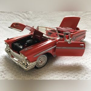 1958 MotorMax Chevrolet Impala Red Convertible 1:24 Scale Diecast #73267